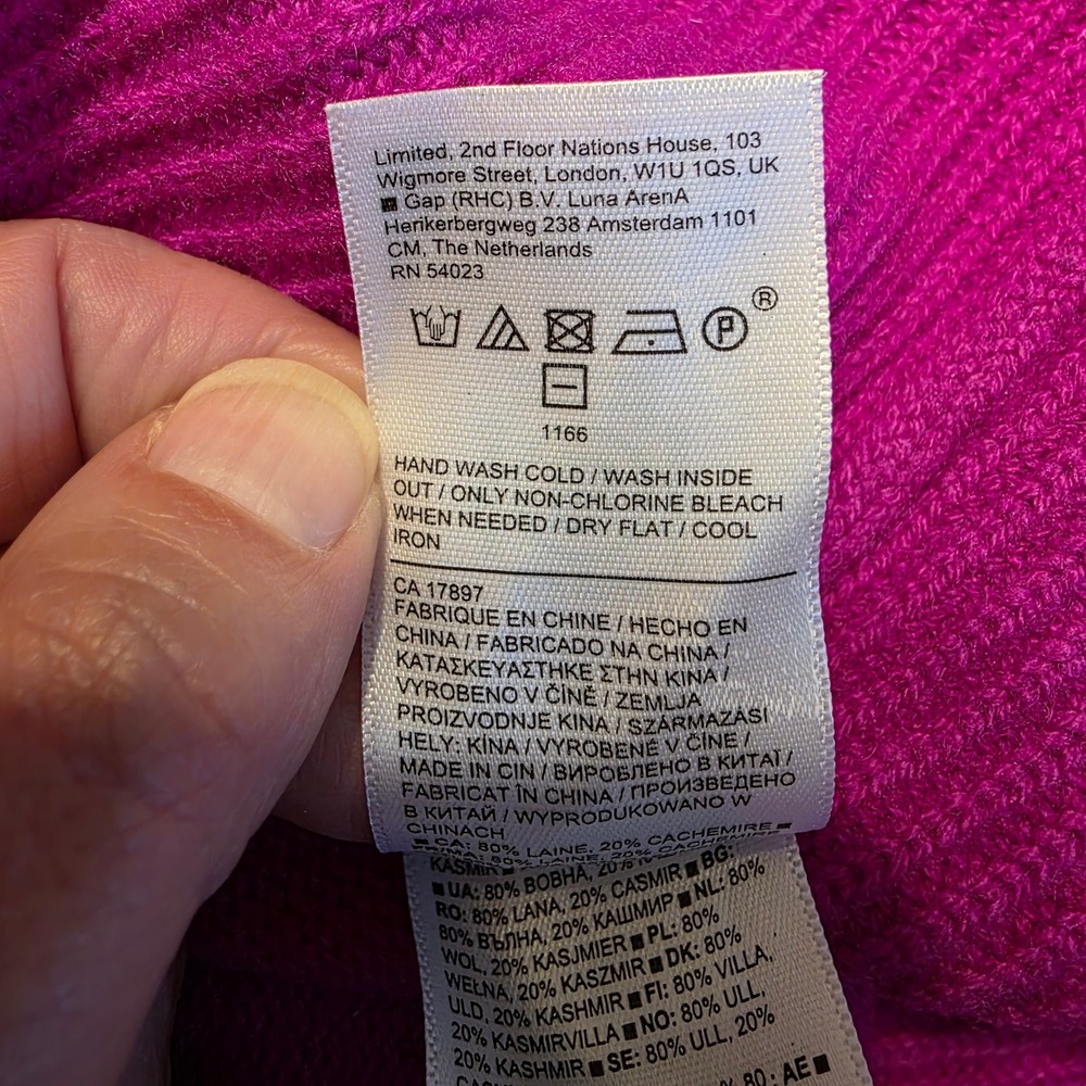 Athleta Aspen Turtleneck Sweater Womens S Pink Good Wool Cashmere Ribbed Hem - Picture 9 of 11